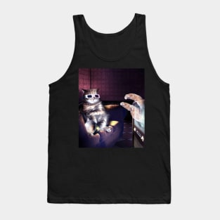 Cat With 3D Glasses Watching 3D Horror Movie Tank Top